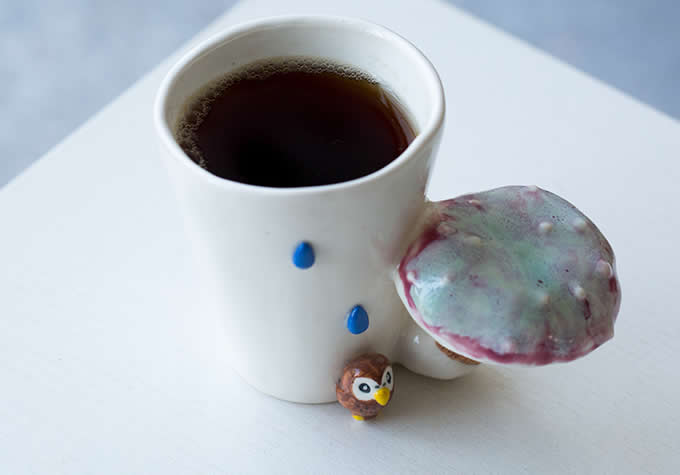 3D Mushroom Ceramic Cup