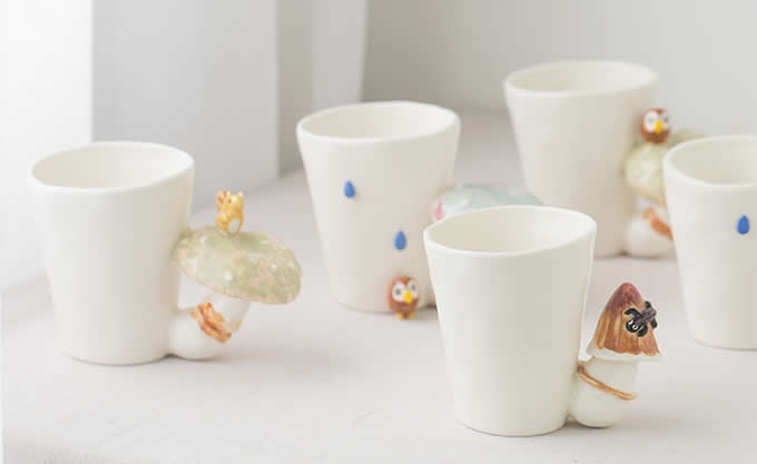 3D Mushroom Ceramic Cup