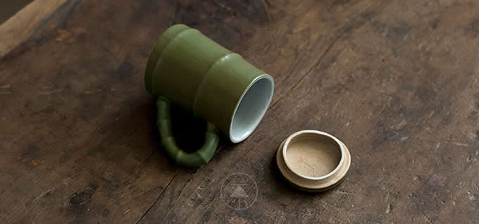  Bamboo Ceramic Tea Mug Cup With Infuser Filter