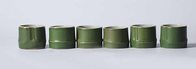 Ceramic Green Bamboo Shape Water Mug