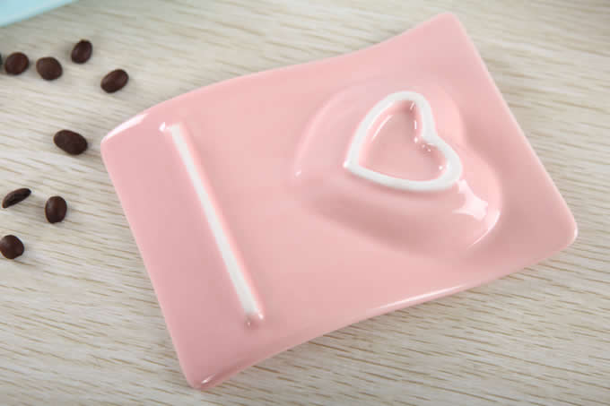 Ceramic Heart-Shaped Coffee Mug with Saucer 