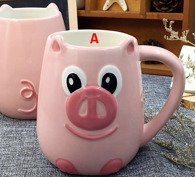  Ceramic Pig Mug,Pink