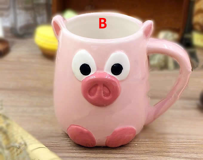  Ceramic Pig Mug,Pink