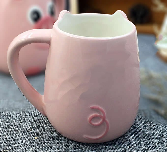  Ceramic Pig Mug,Pink