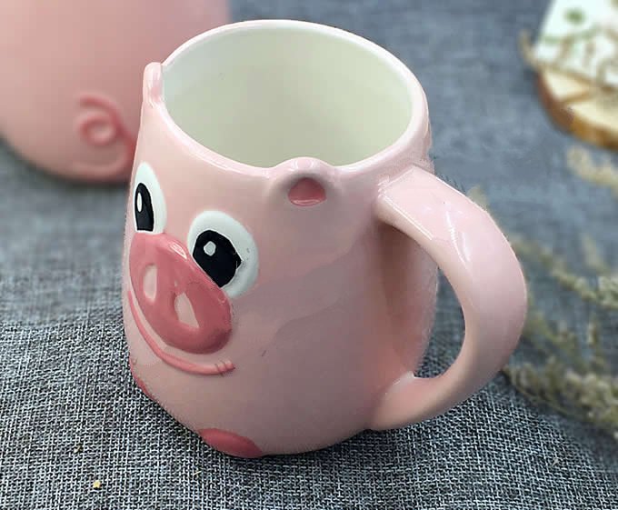  Ceramic Pig Mug,Pink