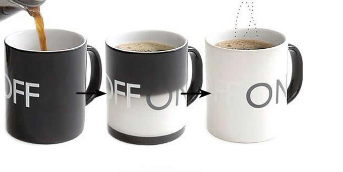 Color Change ON OFF Ceramic Coffee  Mug