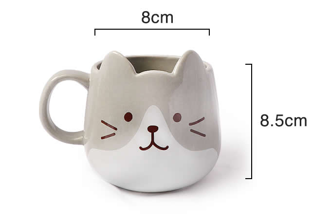 Cute Cat Ceramic Mug Funny Cat Shaped Cup 