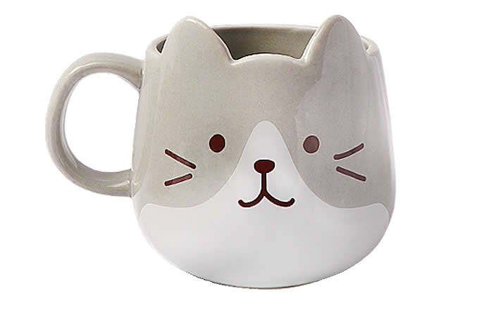 Cute Cat Ceramic Mug Funny Cat Shaped Cup 