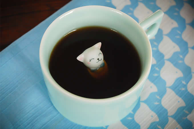  Cute Cat Figurine Ceramic Coffee Cup