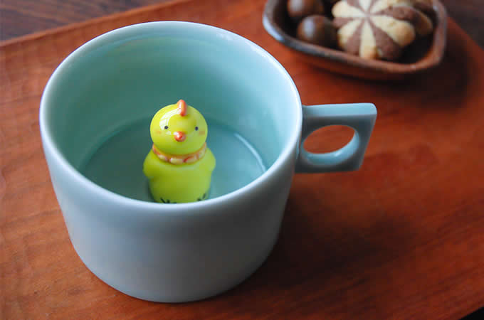  Cute Chicken Figurine Ceramic Coffee Cup 