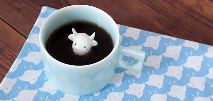 Cute Cow Figurine Ceramic Coffee Cup