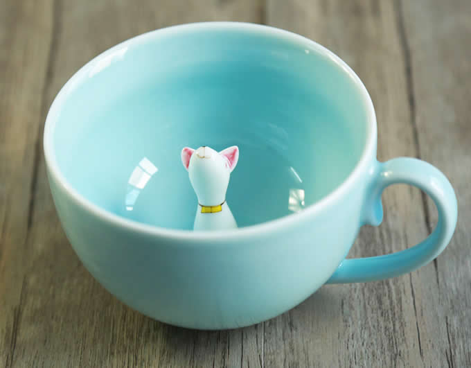  Cute Dog Figurine Ceramic Coffee Cup 