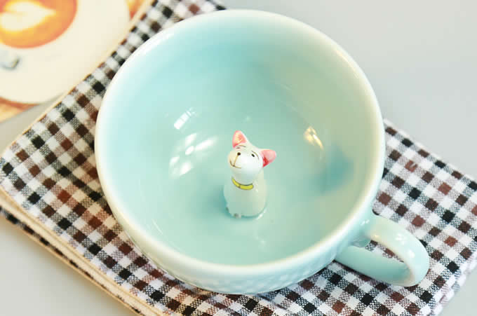  Cute Dog Figurine Ceramic Coffee Cup 