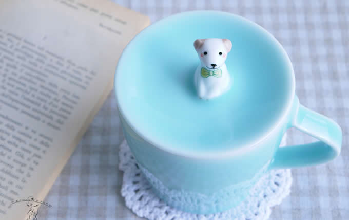  Cute Dog Figurine Ceramic Coffee Cup 