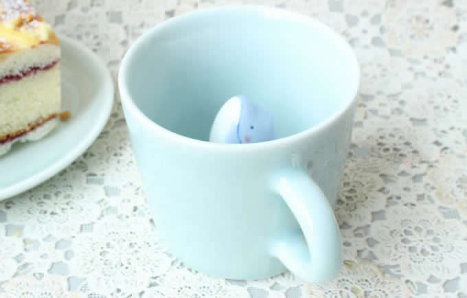  Cute Dolphin Figurine Ceramic Coffee Cup 