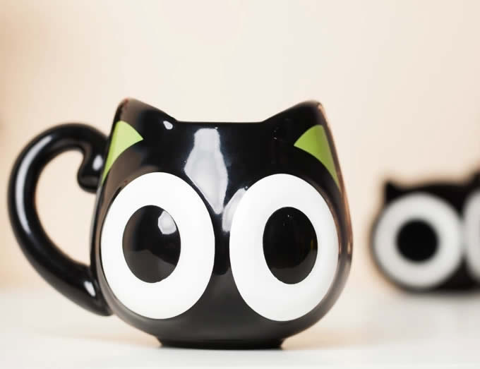 Cute Little Black Cat Coffee Cup 