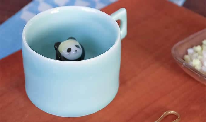 Cute Panda Figurine Ceramic Coffee Cup