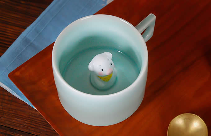 Cute Pig Figurine Ceramic Coffee Cup