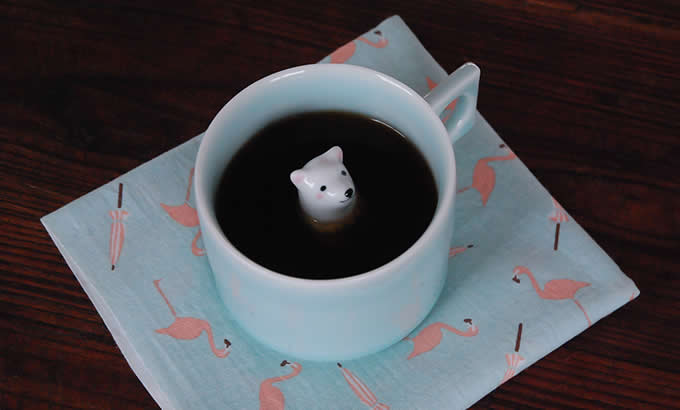  Cute Polar Bear Figurine Ceramic Coffee Cup 