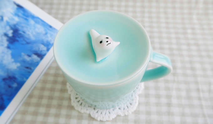 Cute Seal Figurine Ceramic Coffee Cup 