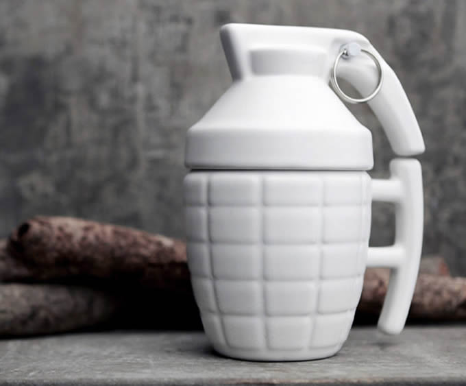 Grenade Shaped Ceramic Mug 