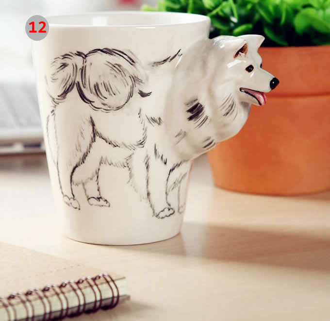 Hand Painted Animal Shaped Coffee  Mug 