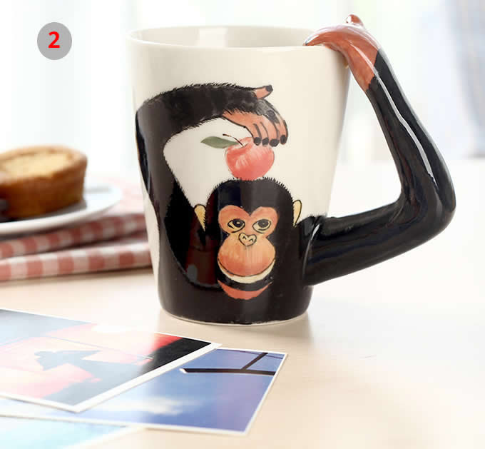 Hand Painted Animal Shaped Coffee  Mug 