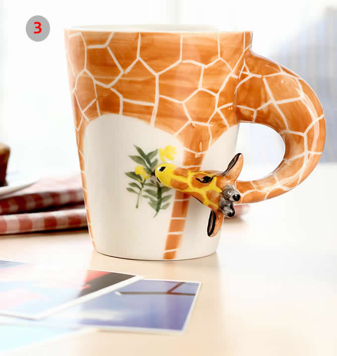 Hand Painted Animal Shaped Coffee  Mug 