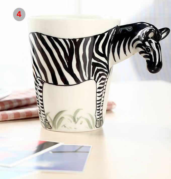 Hand Painted Animal Shaped Coffee  Mug 