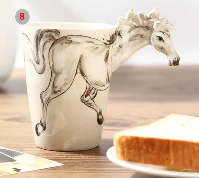 Hand Painted Animal Shaped Coffee  Mug 