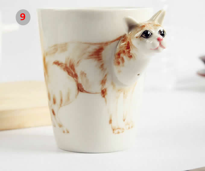 Hand Painted Animal Shaped Coffee  Mug 