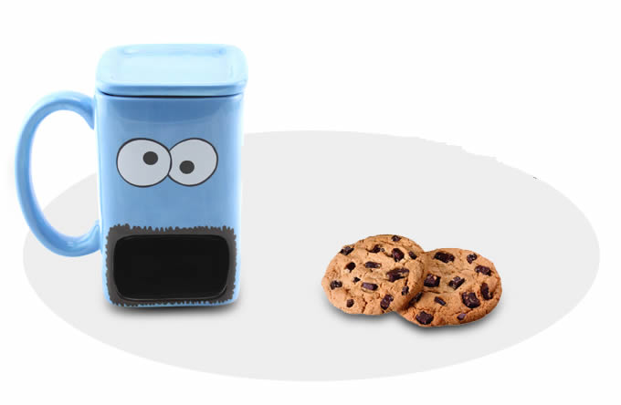 Hand Painted  Monster Cookie Holder Coffee Mug