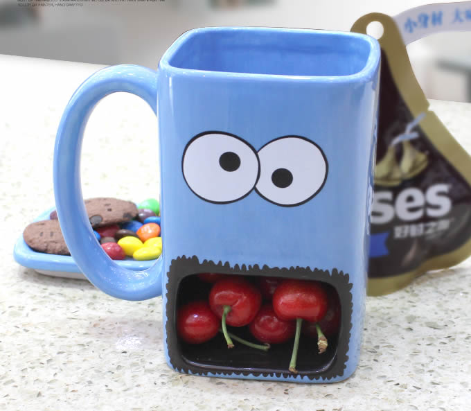 Hand Painted  Monster Cookie Holder Coffee Mug