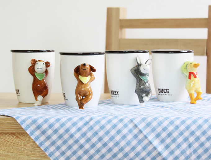  Hand-painted 3D  Animal Ceramic Coffee Cup Mug