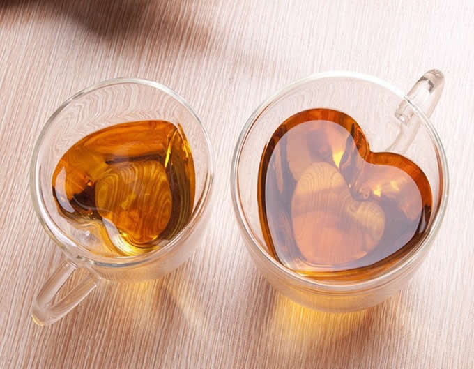  Heart Shaped Glass  Coffee Cup