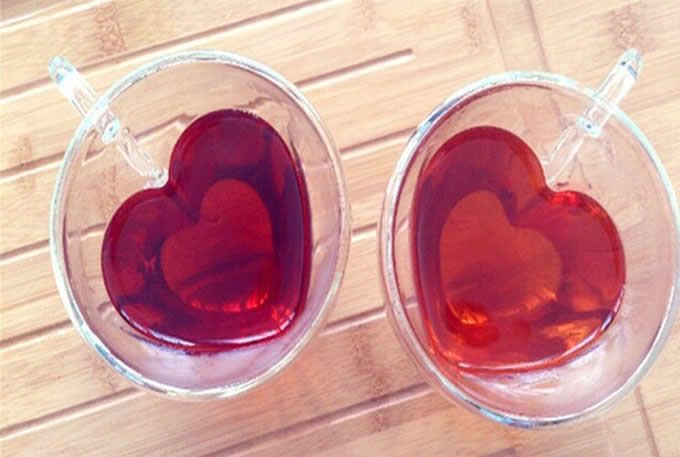  Heart Shaped Glass  Coffee Cup