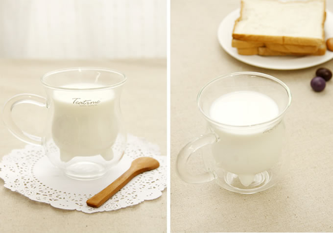  Mini Cow Udder Shaped Cute Pitcher Milk Glass Cup 