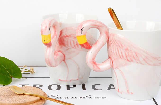  Phoenicopteridae Ceramic Coffee Cup,Pink