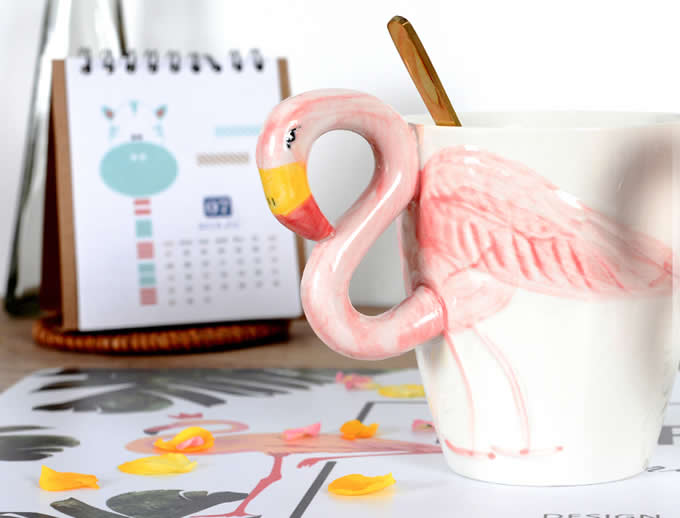  Phoenicopteridae Ceramic Coffee Cup,Pink