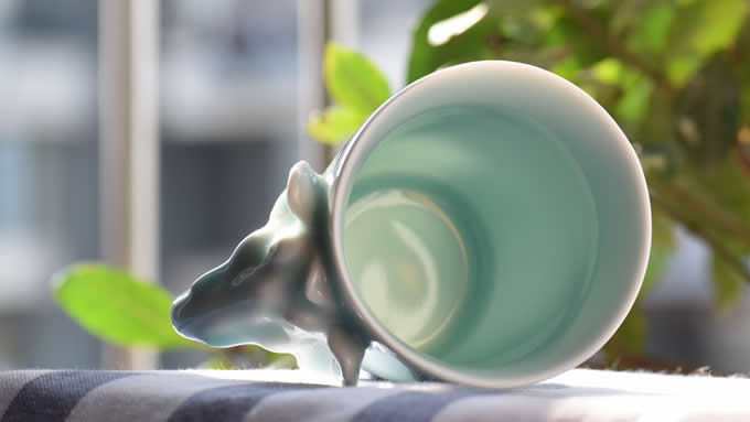  Porcelain Coffee Mug with Elephant Head Handle