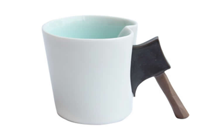  Porcelain Coffee Mug with Hatchet  Handle