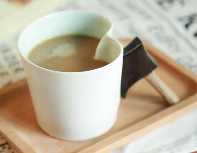  Porcelain Coffee Mug with Hatchet  Handle