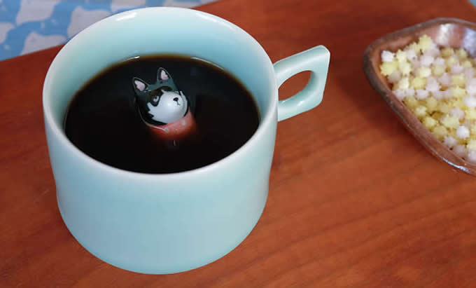  Siberian Husky Figurine Ceramic Coffee Cup