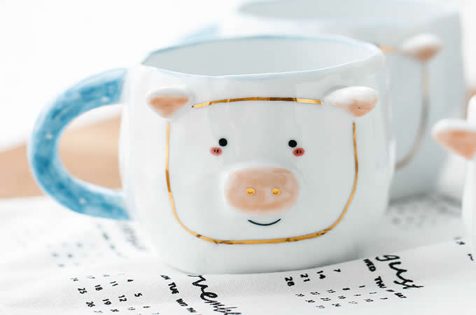 Unique Pig Coffee Mug Cup 