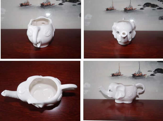  White Ceramic Elephant Shaped Tea Mug 