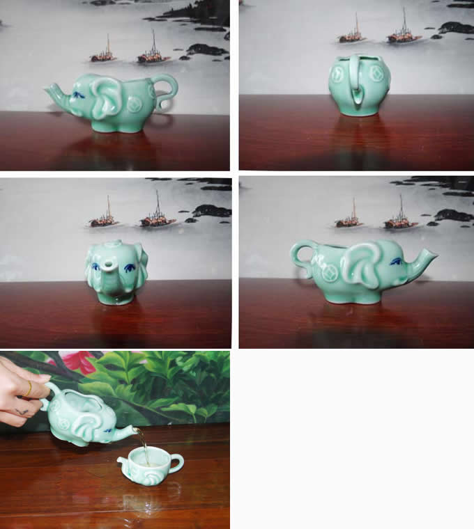  White Ceramic Elephant Shaped Tea Mug 