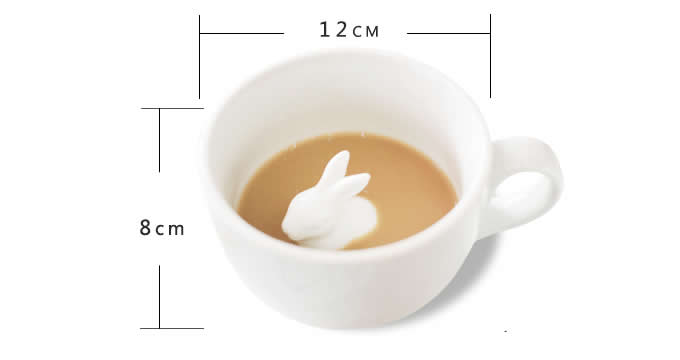  3D White Ceramic Cute Animals Fox/Squirrel/Owl Figurine Coffee Cup