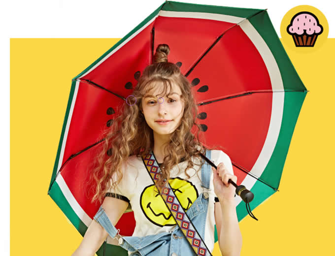 Fruit  Double Layer Sun rain Folding Umbrella 