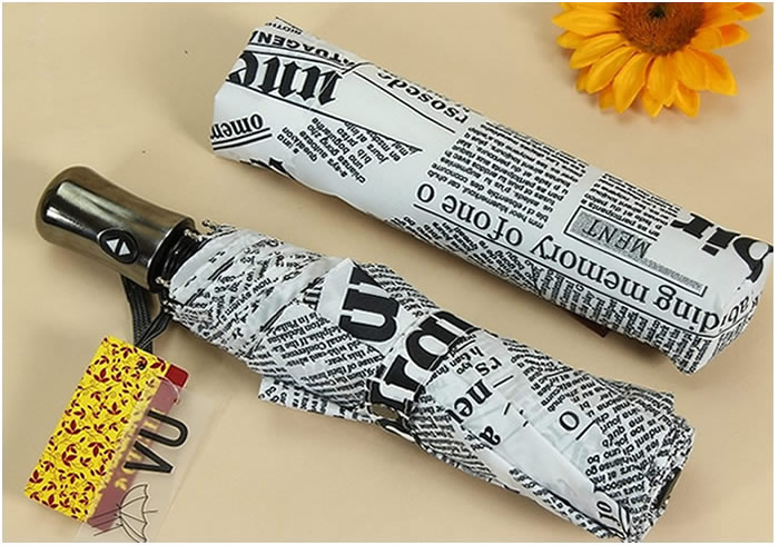 Newspapers Patterned Folding  Umbrella  