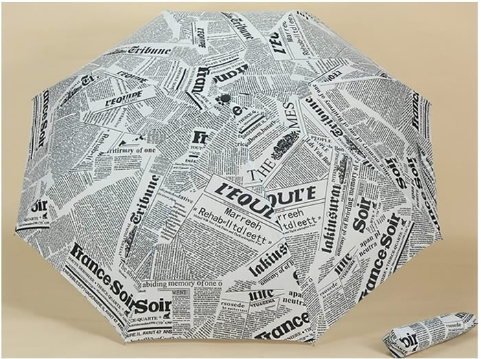 Newspapers Patterned Folding  Umbrella  